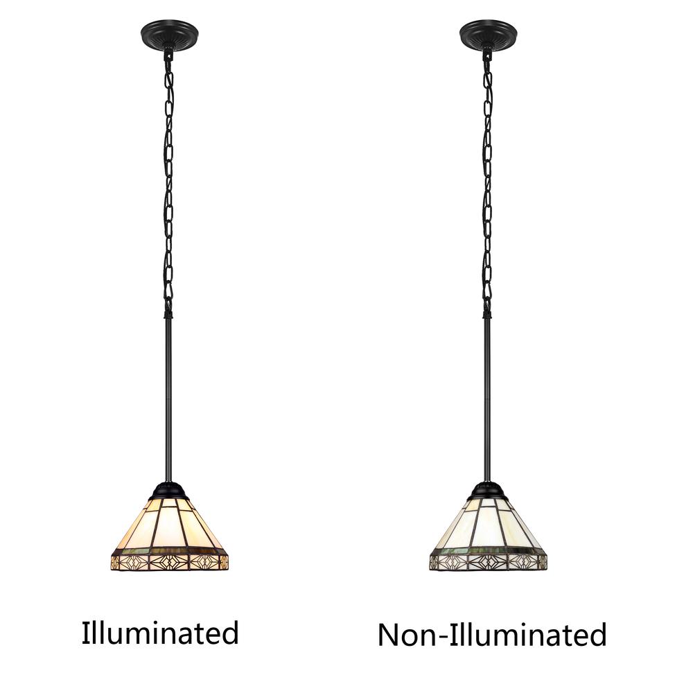 Belle Mission-Style 1 Light Blackish-Bronze Finish Mini Pendant Ceiling Fixture. Picture 4