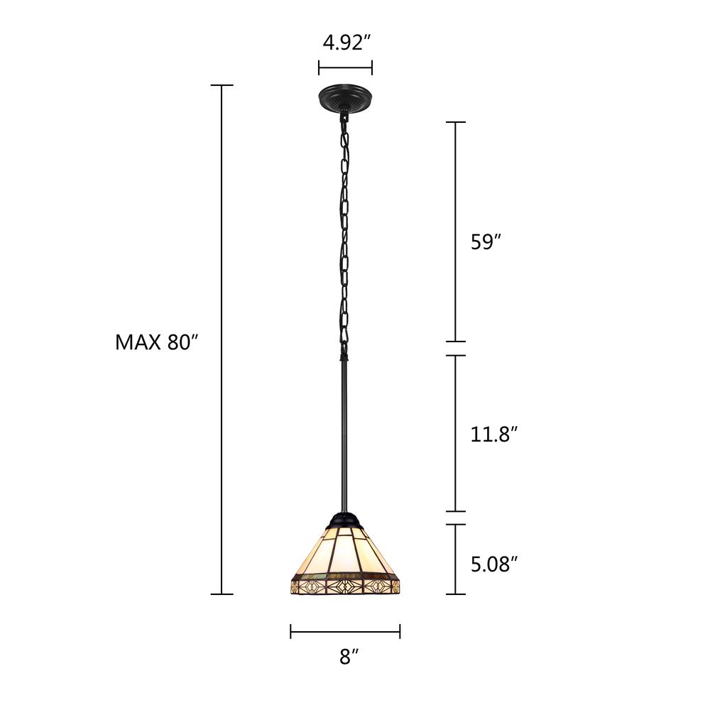 Belle Mission-Style 1 Light Blackish-Bronze Finish Mini Pendant Ceiling Fixture. Picture 6