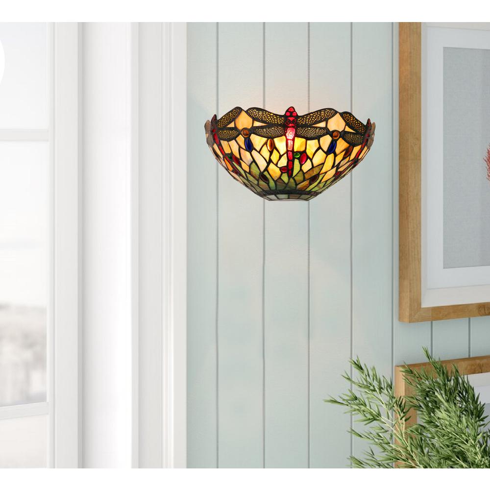 ANISOPTERA PURITY Dragonfly-Style 1-Light Black Finish Wall Sconce 12" Wide. Picture 5