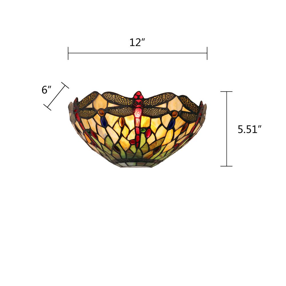 ANISOPTERA PURITY Dragonfly-Style 1-Light Black Finish Wall Sconce 12" Wide. Picture 6