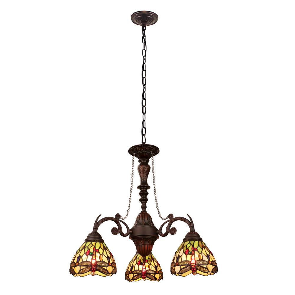 Anisoptera Purity 3-Light Antique Dark Bronze Finish Mini Chandelier 24" Wide. Picture 6