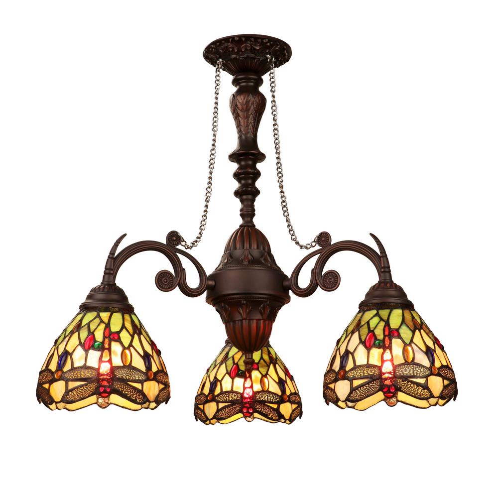 Anisoptera Purity 3-Light Antique Dark Bronze Finish Mini Chandelier 24" Wide. Picture 2
