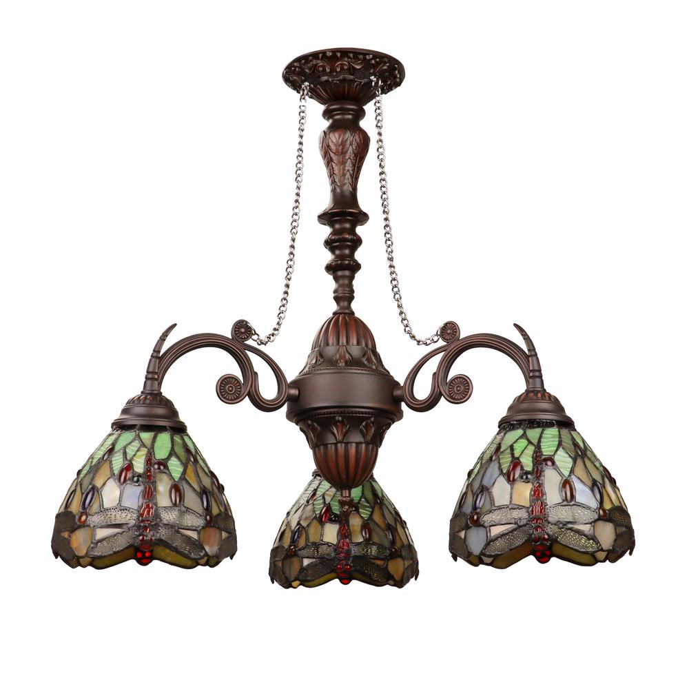 Anisoptera Purity 3-Light Antique Dark Bronze Finish Mini Chandelier 24" Wide. Picture 3