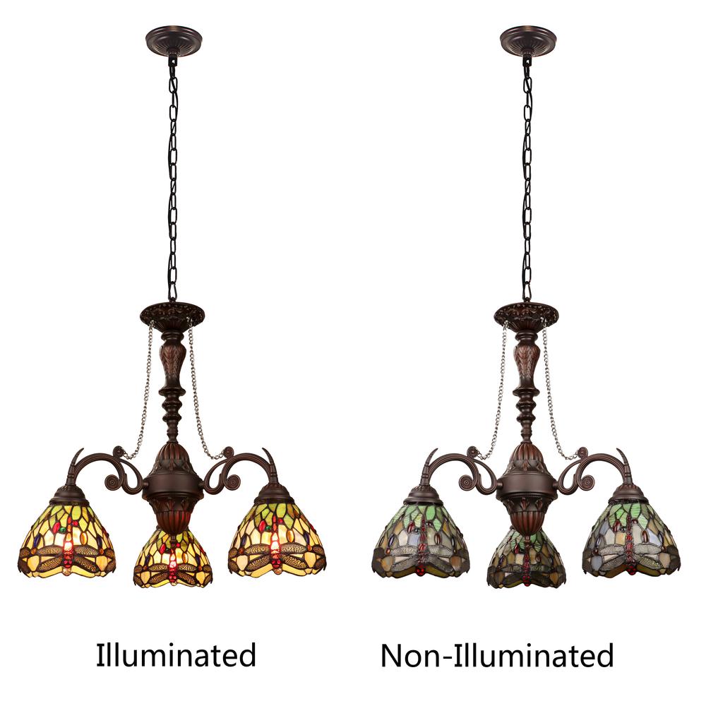 Anisoptera Purity 3-Light Antique Dark Bronze Finish Mini Chandelier 24" Wide. Picture 5