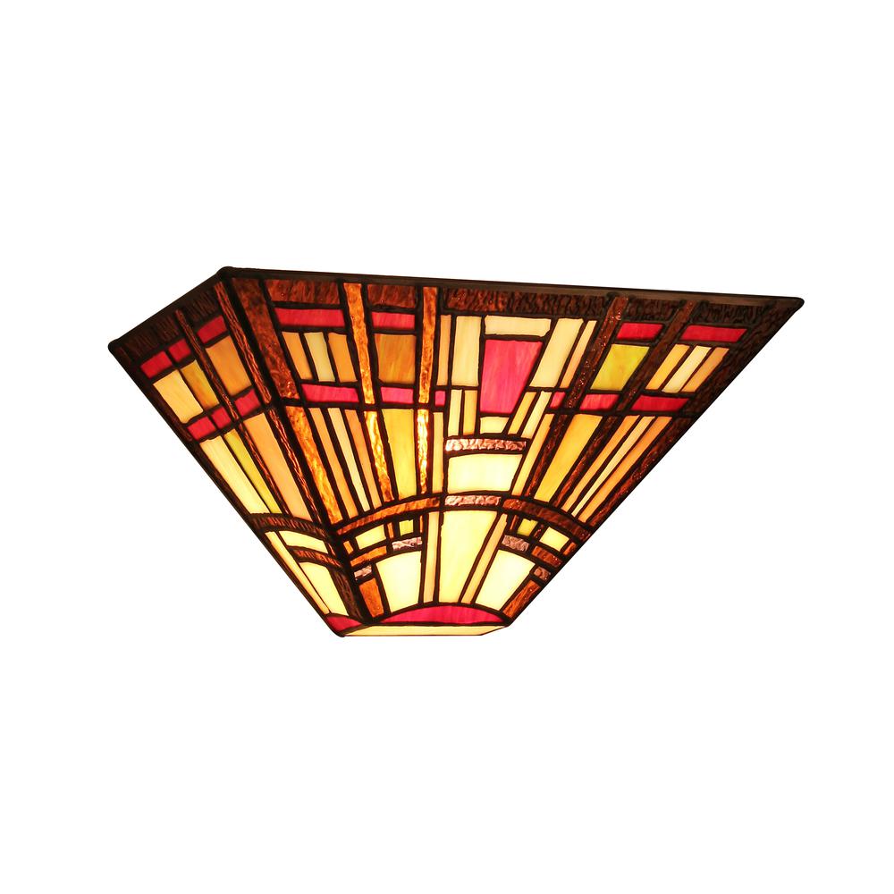 HOPKINS Tiffany-style Mission 1 Light Wall Sconce 12" Wide. Picture 1