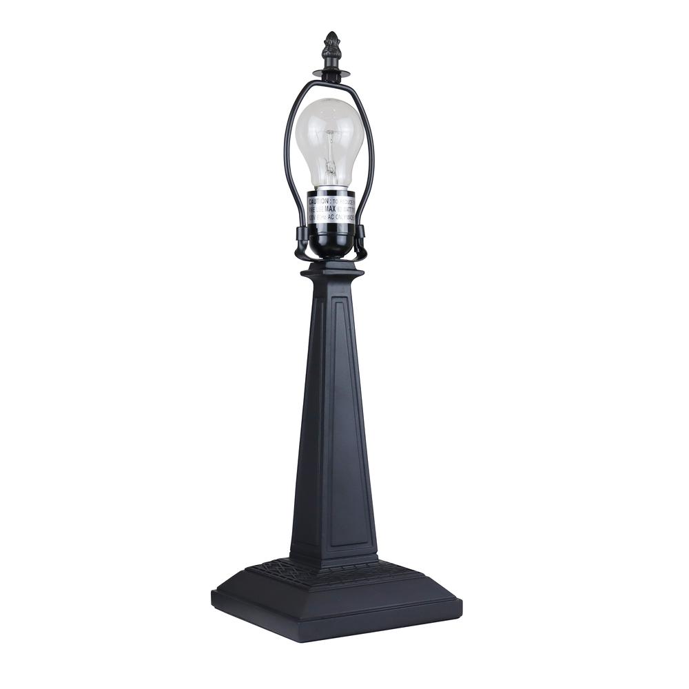 CHLOE Lighting KINSEY Mission Tiffany-Style Blackish Bronze 1 Light Table Lamp 12" Wide. Picture 3