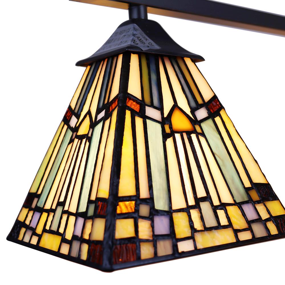 CHLOE Lighting KINSEY Mission Tiffany-style Blackish Bronze 5 Light Large Chandelier 30" Wide. Picture 5