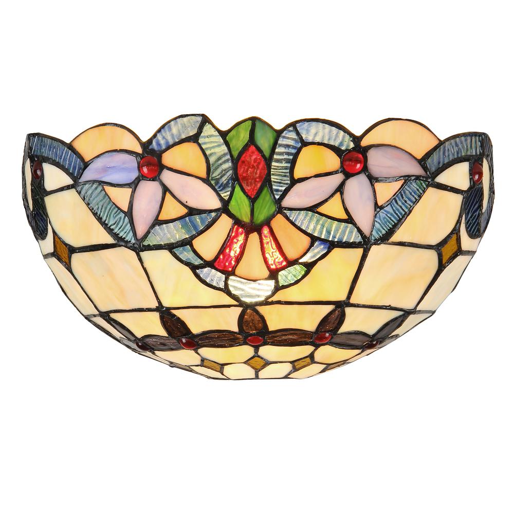 COOPER Tiffany-style 1 Light Victorian Wall Sconce 12" Wide. Picture 1