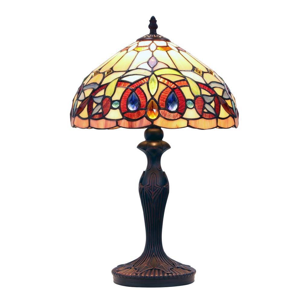 CHLOE Lighting SERENITY Tiffany-style Dark Bronze 1 Light Table Lamp 12" Shade. Picture 1