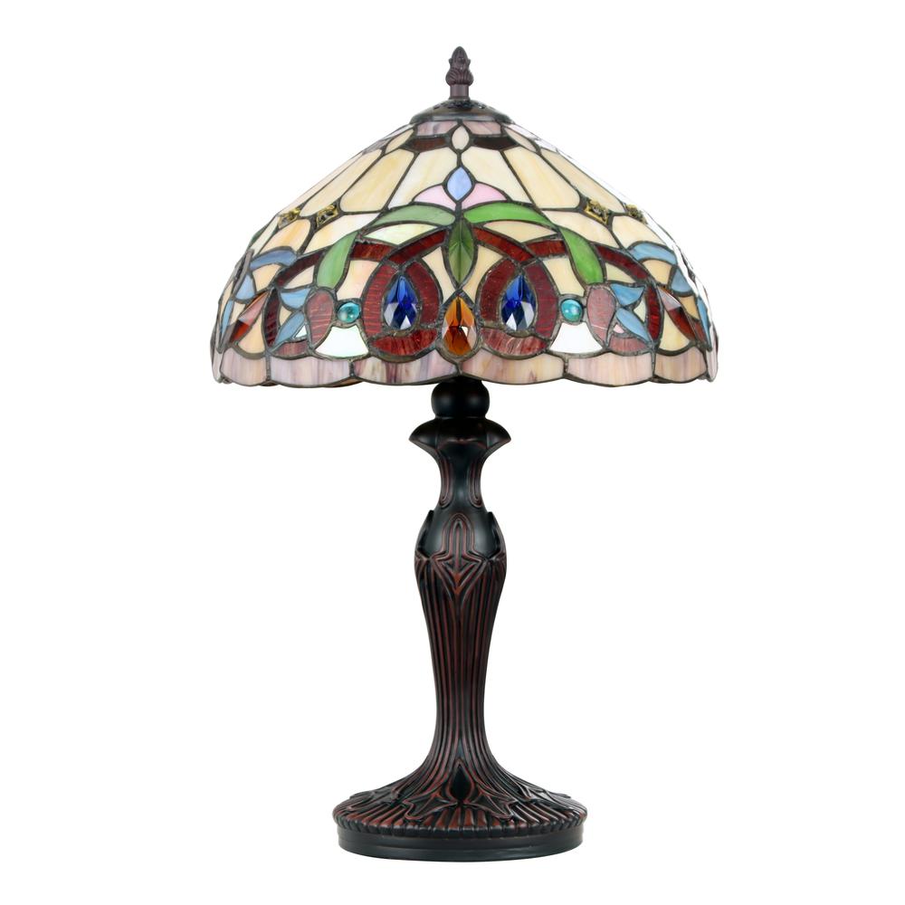 CHLOE Lighting SERENITY Tiffany-style Dark Bronze 1 Light Table Lamp 12" Shade. Picture 2