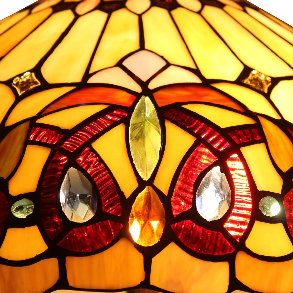 CHLOE Lighting SERENITY Victorian Tiffany-style Dark Bronze 2 Light Pendant 16" Wide. Picture 3