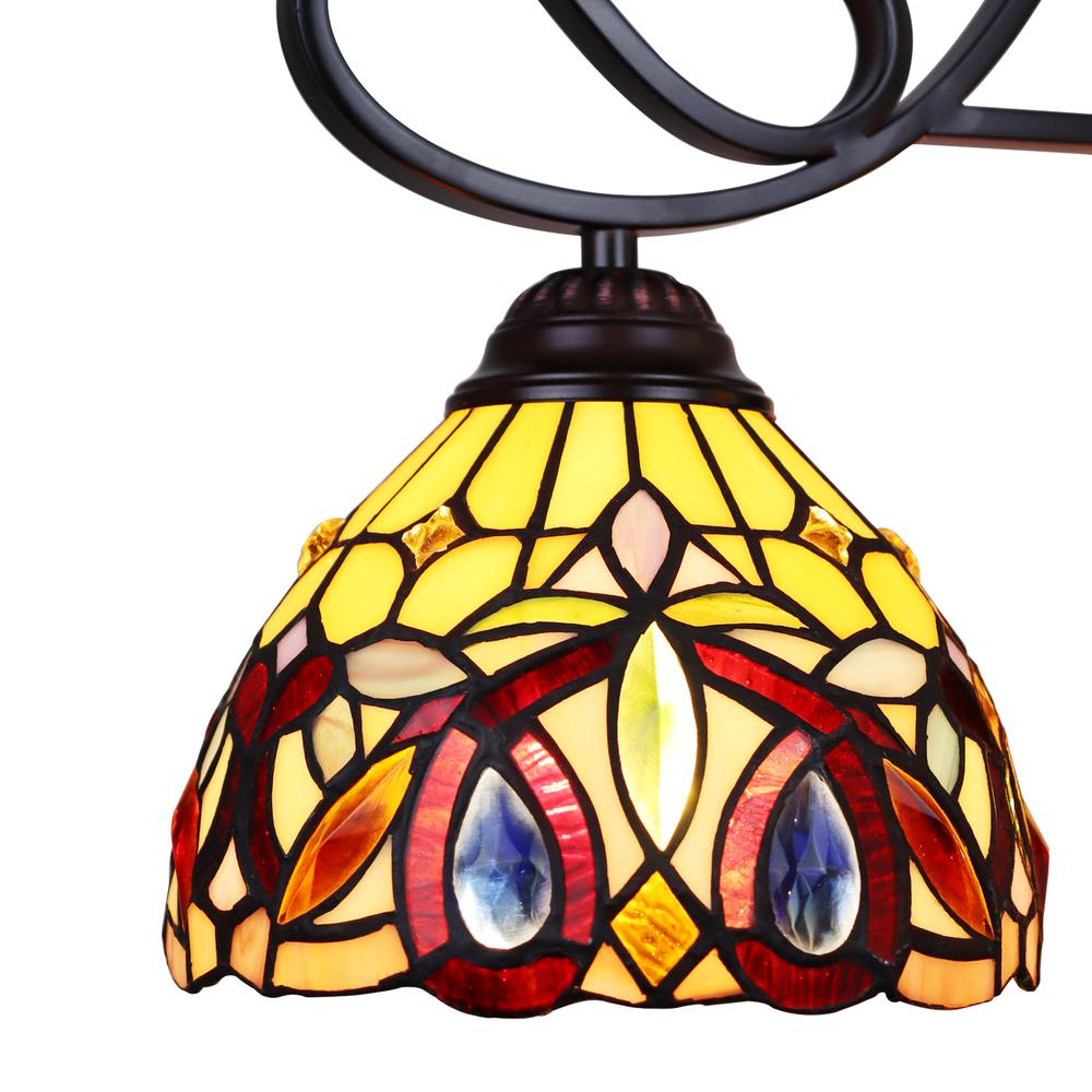 CHLOE Lighting SERENITY Victorian Tiffany-Style Dark Bronze 3 Light Mini Chandelier 25" Wide. Picture 4