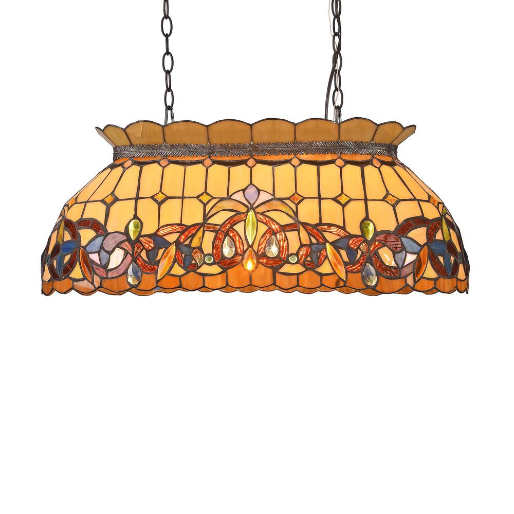 SERENITY Victorian 3 Light Dark Bronze Island Pendant 28" Wide. Picture 5