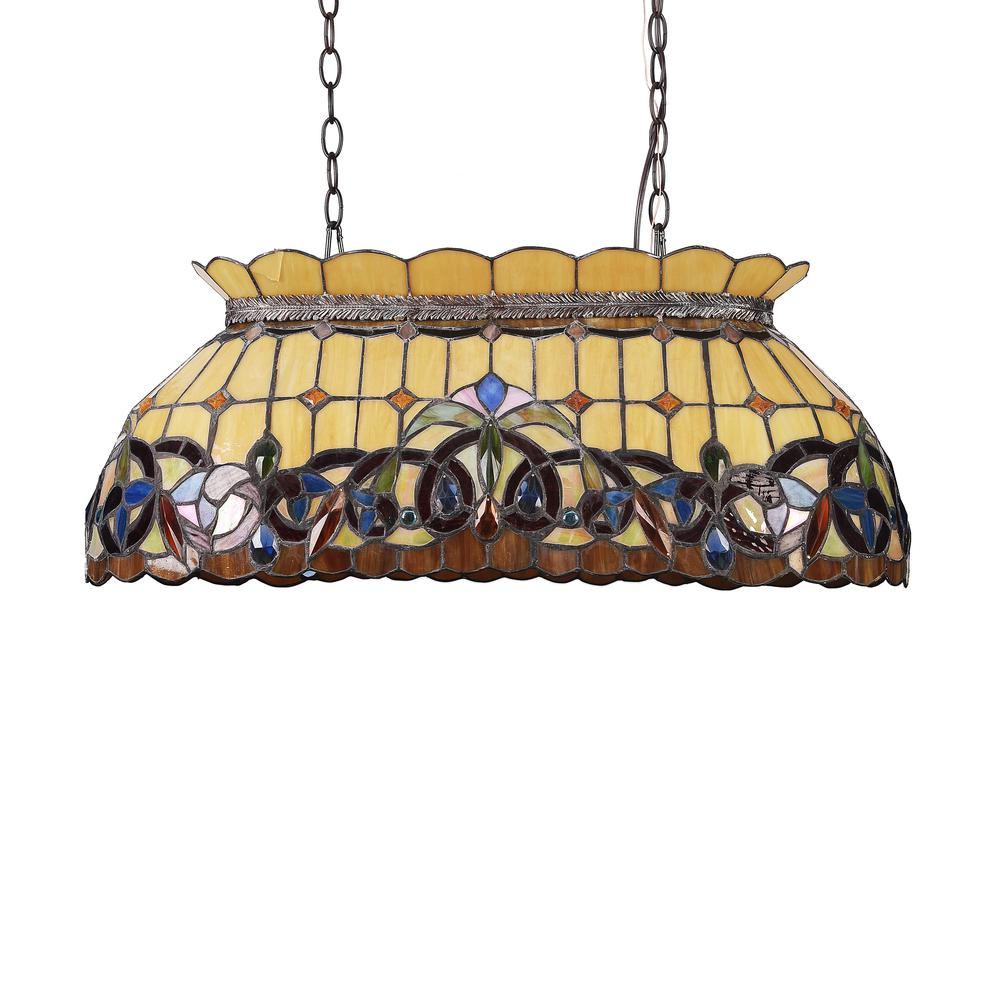SERENITY Victorian 3 Light Dark Bronze Island Pendant 28" Wide. Picture 4