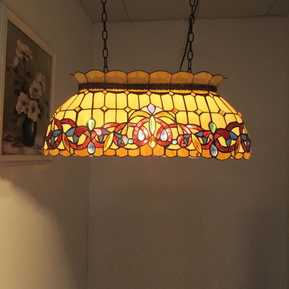 SERENITY Victorian 3 Light Dark Bronze Island Pendant 28" Wide. Picture 3