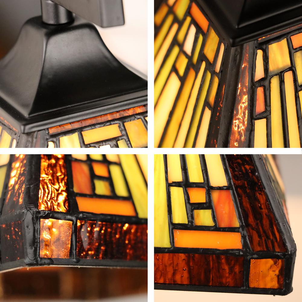 INNES Mission-Style 1-Light Blackish Bronze Finish Wall Sconce 6" Shade. Picture 3