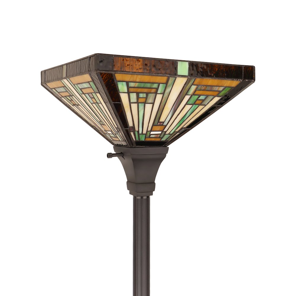FIRMAN Tiffany-Style 1-Light Torchiere Floor Lamp 12" Shade. Picture 4