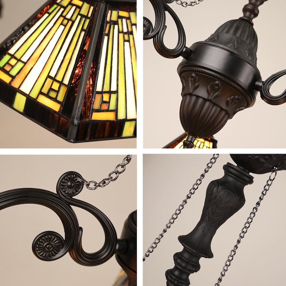 INNES Tiffany-Style 3-Light Mini Chandelier 24" Wide. Picture 6