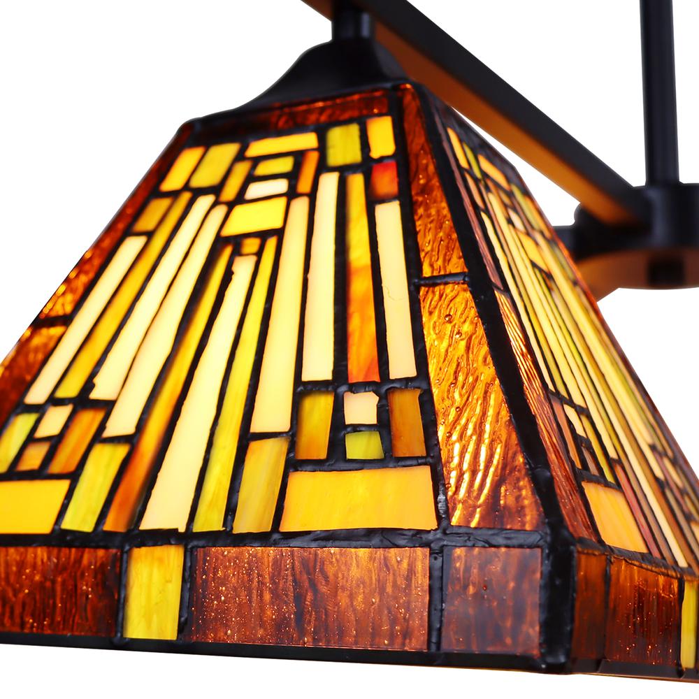 CHLOE Lighting INNES Mission Tiffany-Style Blackish Bronze 5 Light Large Chandelier 30" Wide. Picture 6