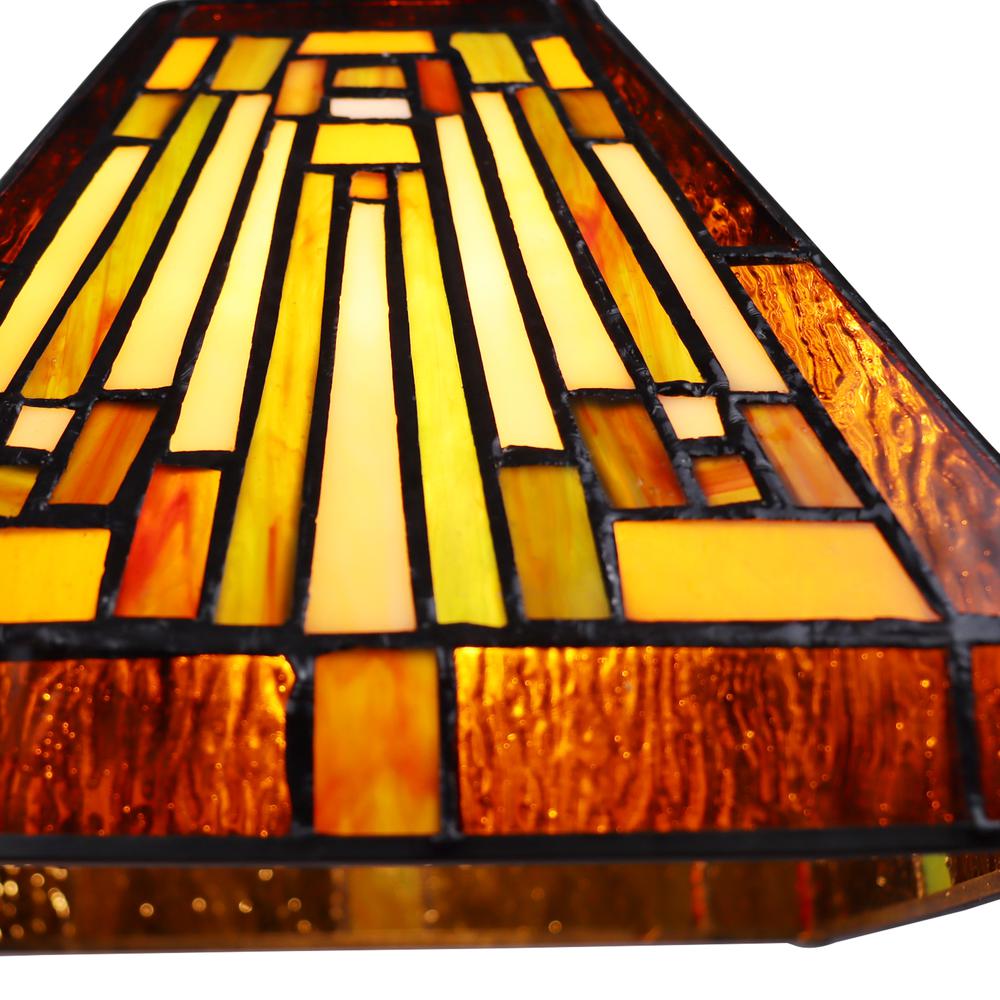 CHLOE Lighting INNES Mission Tiffany-Style Blackish Bronze 5 Light Large Chandelier 30" Wide. Picture 3