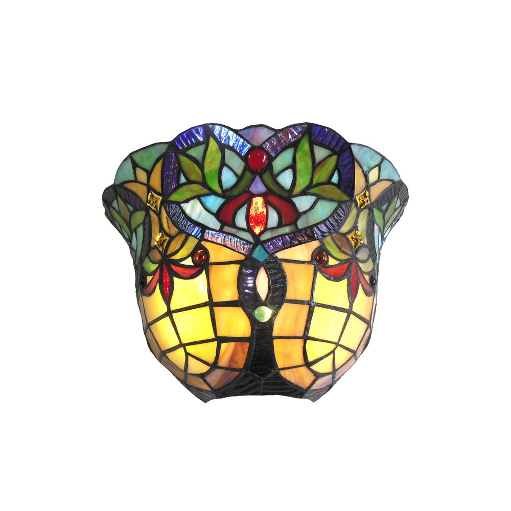 BERTRAM Tiffany-style 1 Light Victorian Indoor Wall Sconce 12" Shade. Picture 1