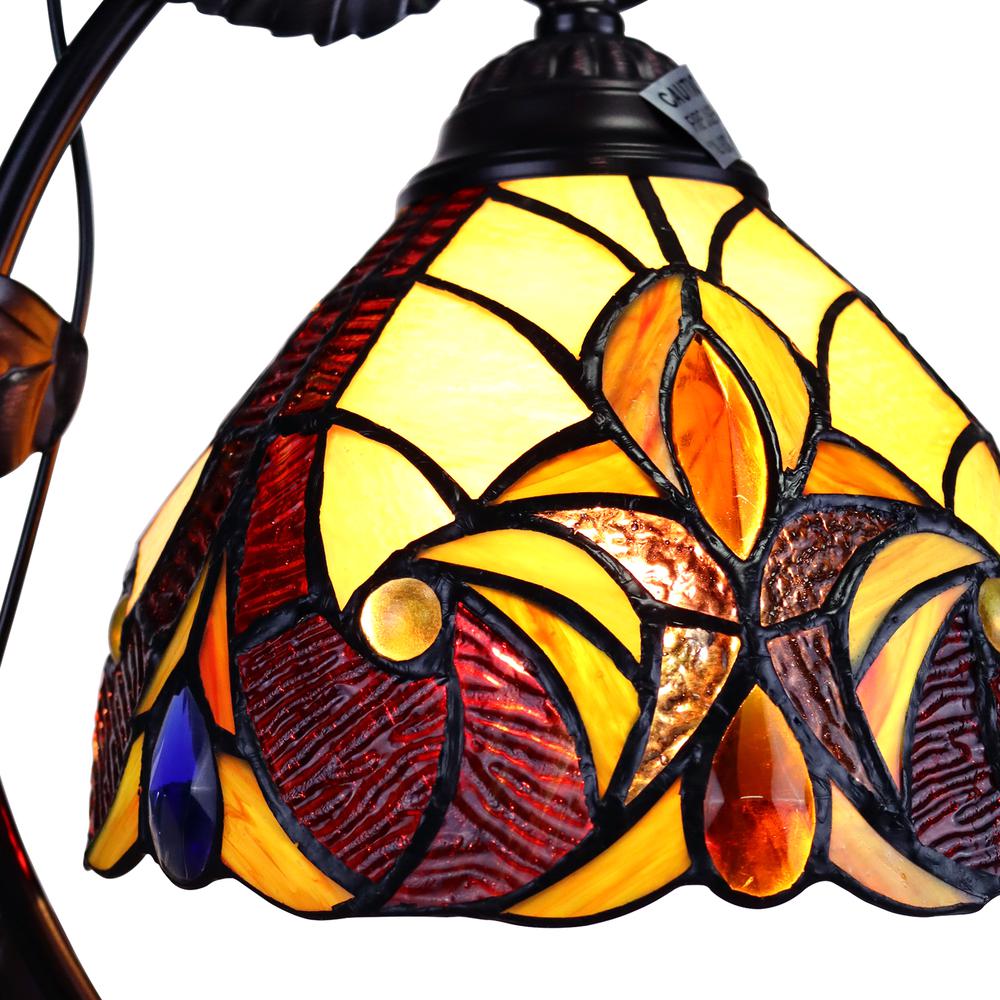 CHLOE Lighting ADIA Victorian Tiffany-Syle Dark Bronze 1 Light Accent Table Lamp 8" Wide. Picture 3