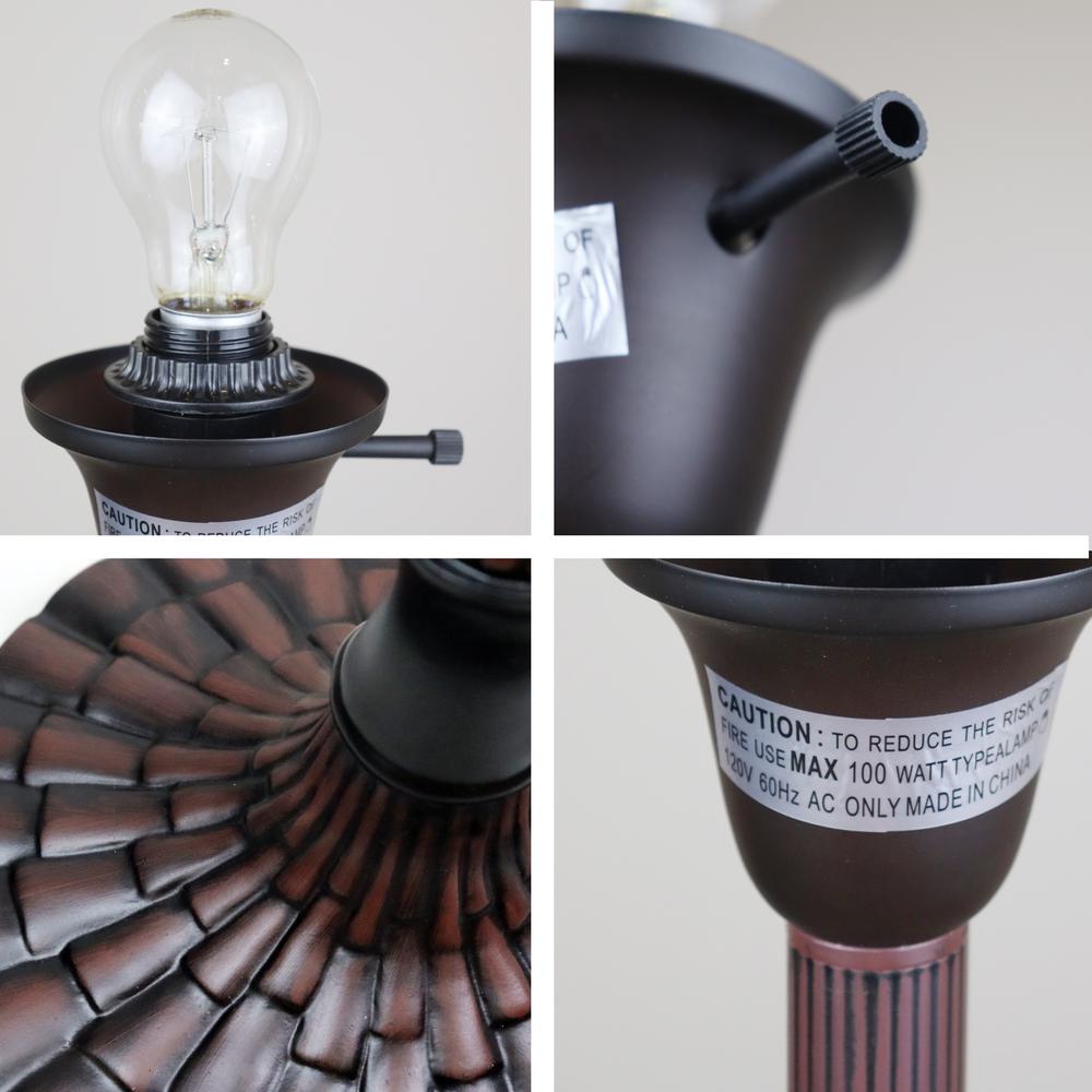 CHLOE Lighting ADIA Tiffany-Style Dark Bronze 1-Light Victorian Torchiere Floor Lamp 14" Shade. Picture 7