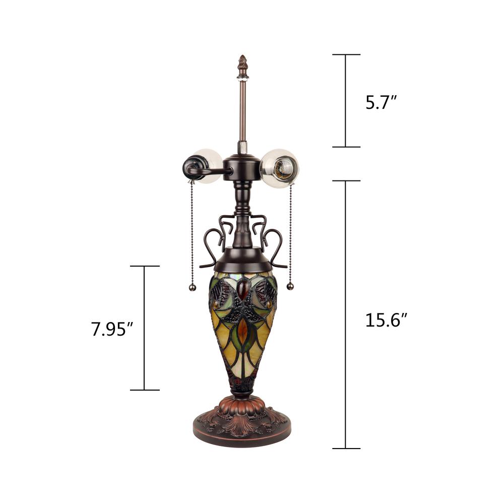 CHLOE Lighting ADIA Victorian-Style Dark Bronze 3 Light Double Lit Table Lamp 16" Wide. Picture 7