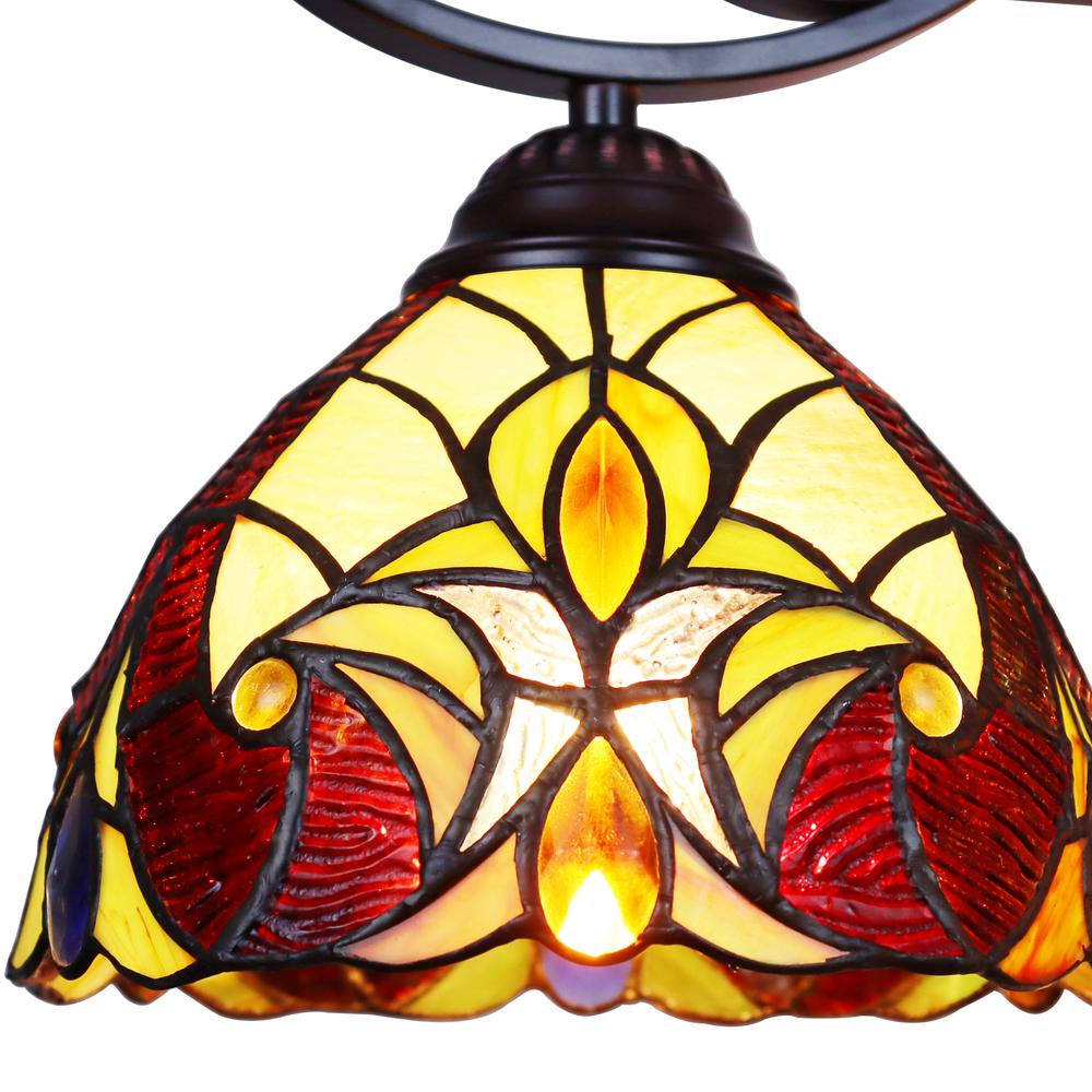 CHLOE Lighting ADIA Victorian Tiffany-Style Dark Bronze 3 Light Mini Chandelier 25" Wide. Picture 4