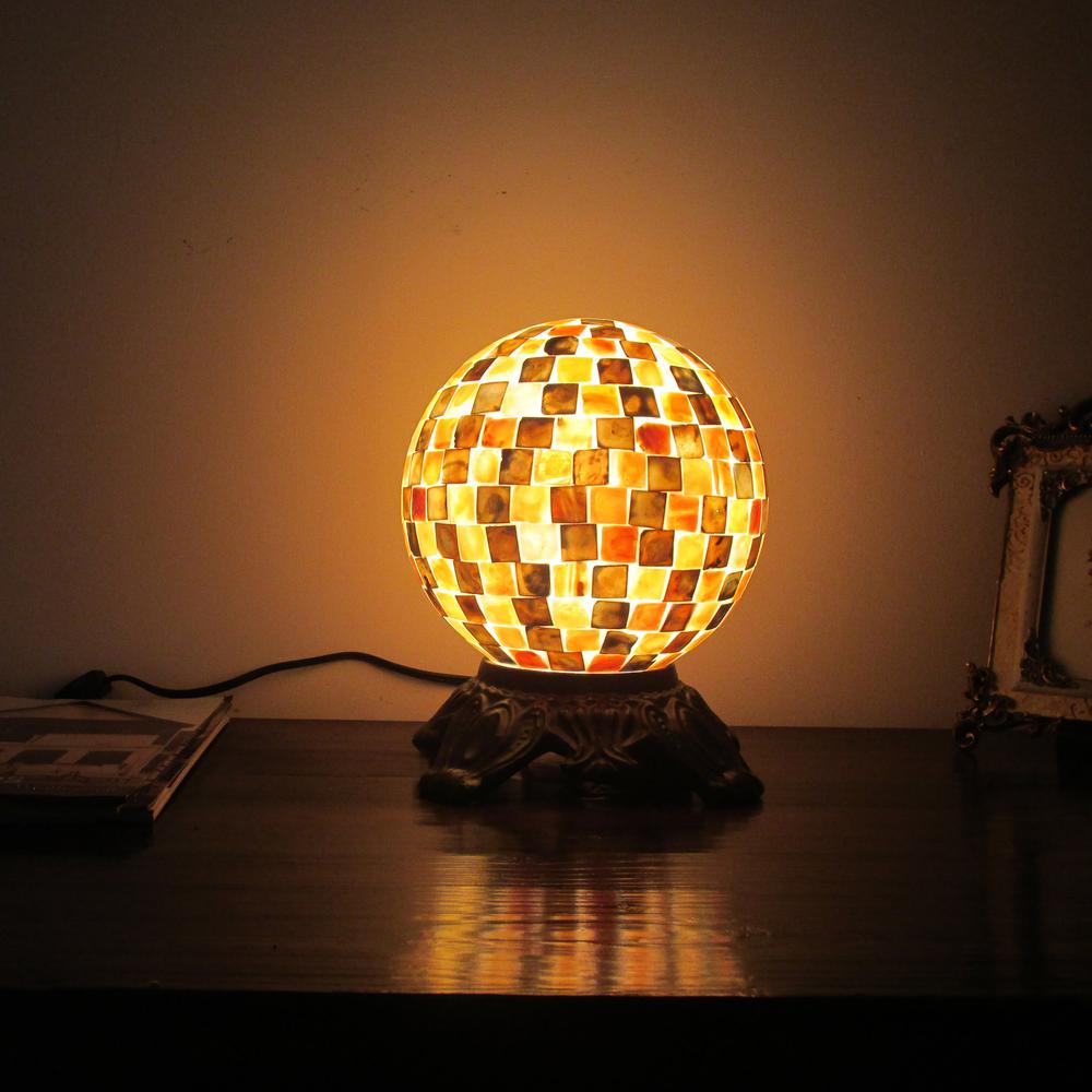 SHELLEY Mosaic 1 Light Dark Bronze Accent Lamp 8" Wide. Picture 2