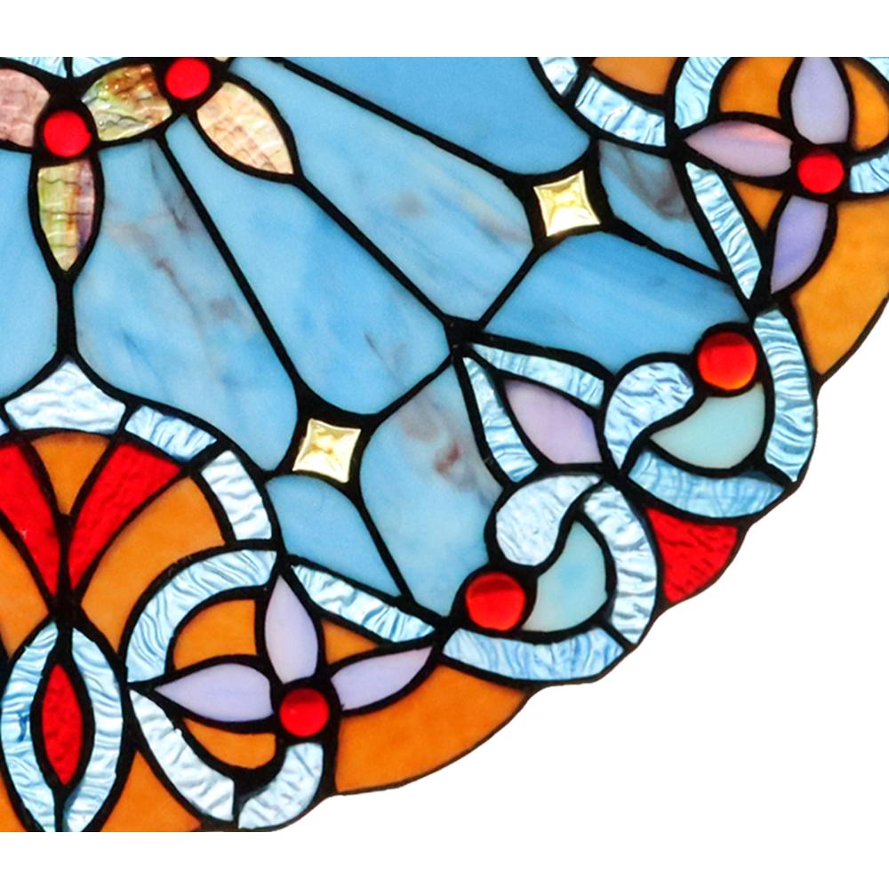 CHLOE Lighting AMIYA Tiffany-style Victorian Stained Glass Window Panel 20" Height. Picture 3