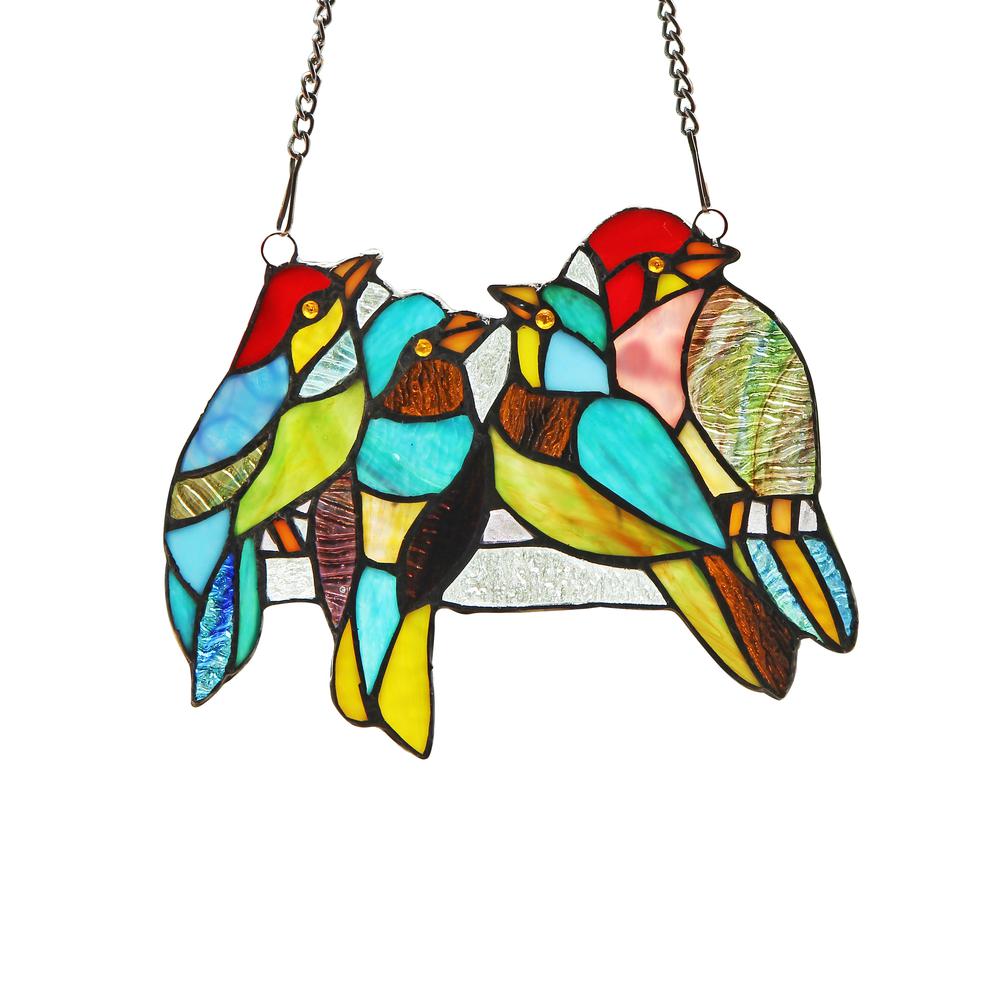 POLLY Tiffany-glass Window Panel 10". Picture 3
