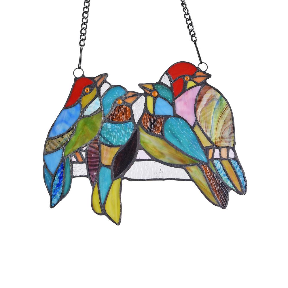 POLLY Tiffany-glass Window Panel 10". Picture 2