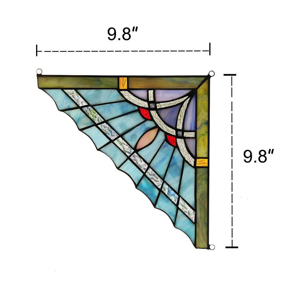 OBSIDIAN Mission Tiffany-glass Window Panel 10" Wide. Picture 1