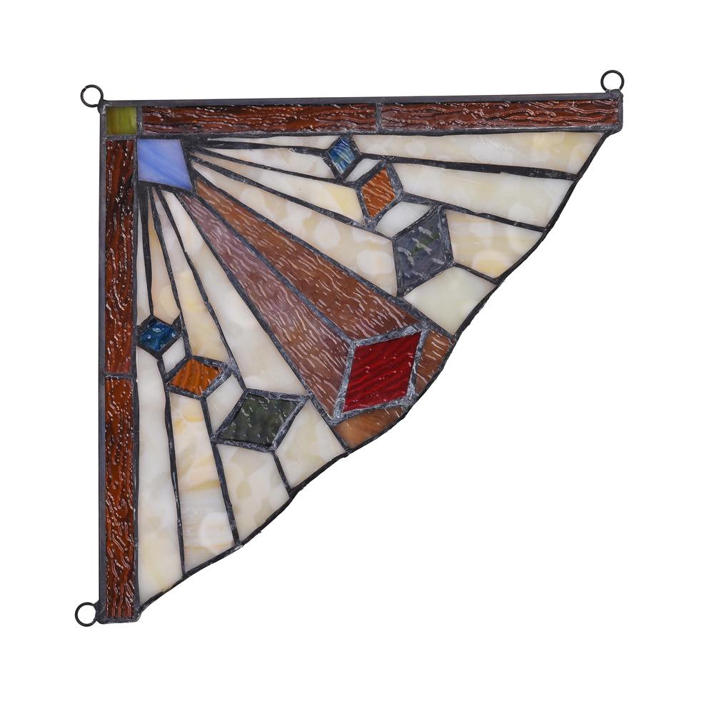 ORCHID Mission Tiffany-glass Window Panel 8" Wide. Picture 3