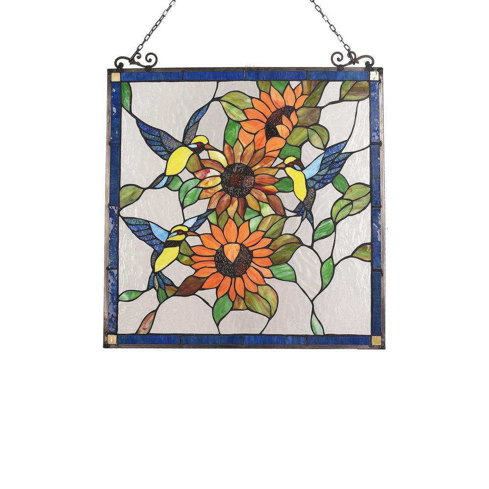 COSTA Animal Tiffany-glass Window Panel 24" Wide. Picture 2