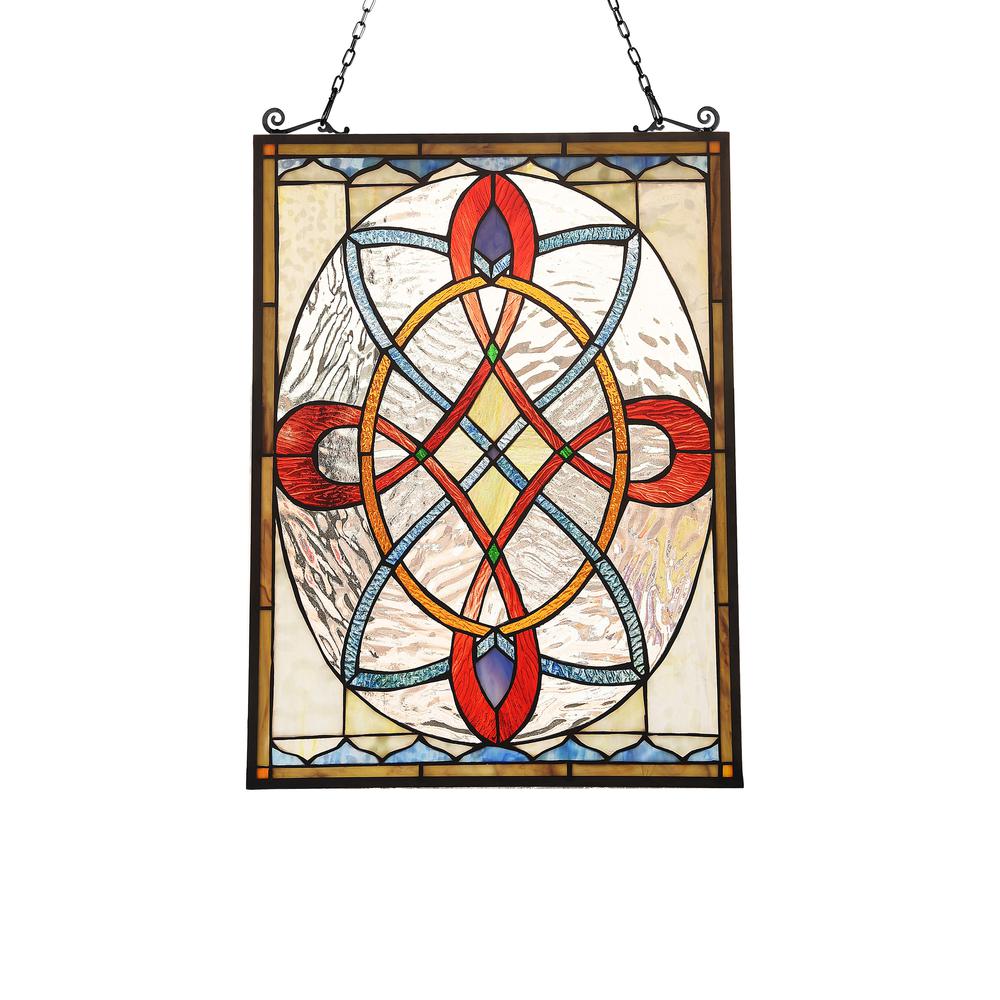 KATHERINE Victorian Tiffany-glass Window Panel 24" Tall. Picture 3