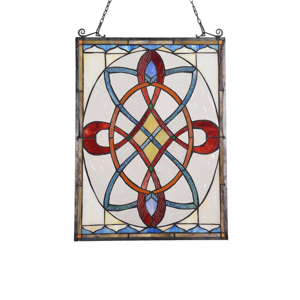 KATHERINE Victorian Tiffany-glass Window Panel 24" Tall. Picture 2