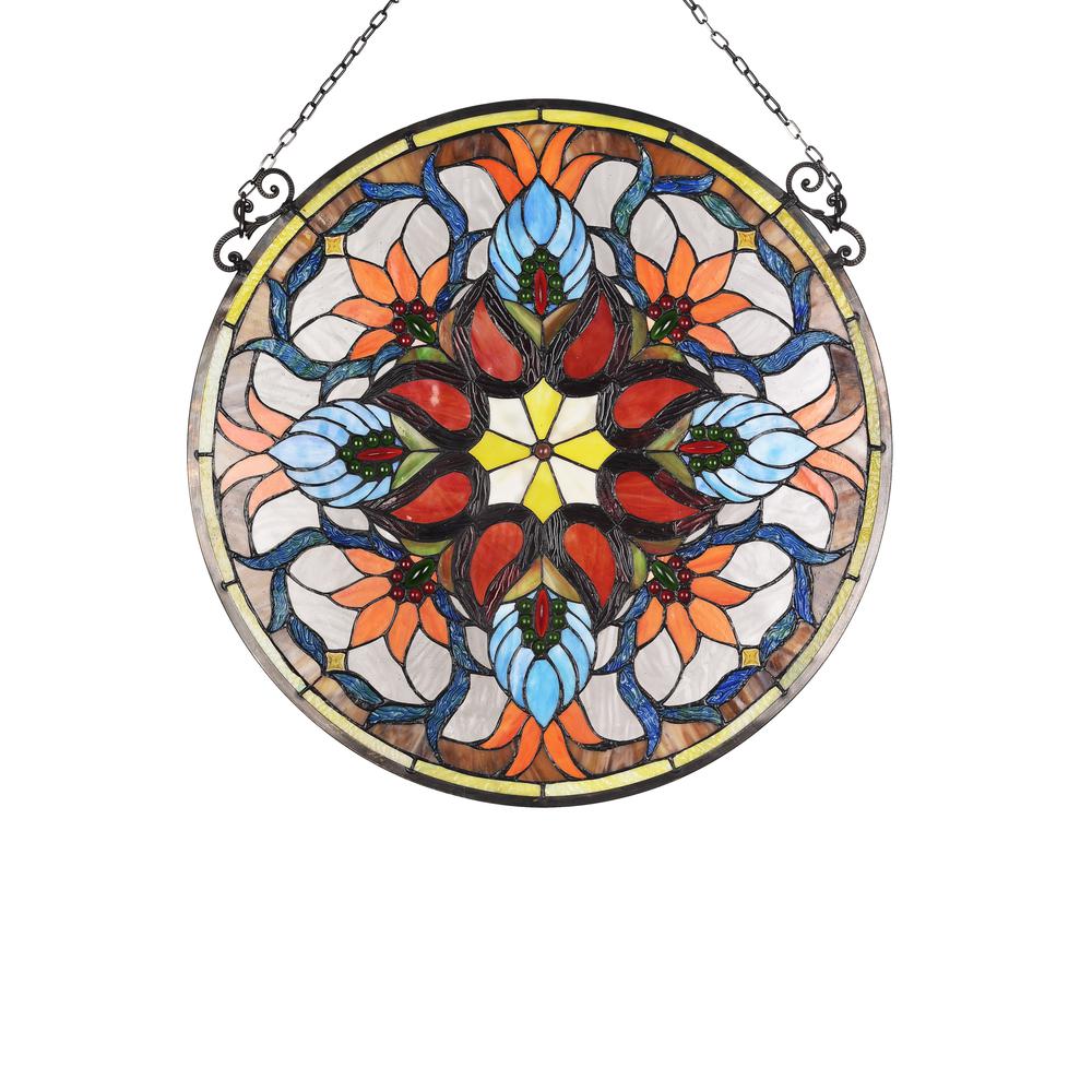 KYLIE Victorian Tiffany-glass Window Panel 24" Wide. Picture 2
