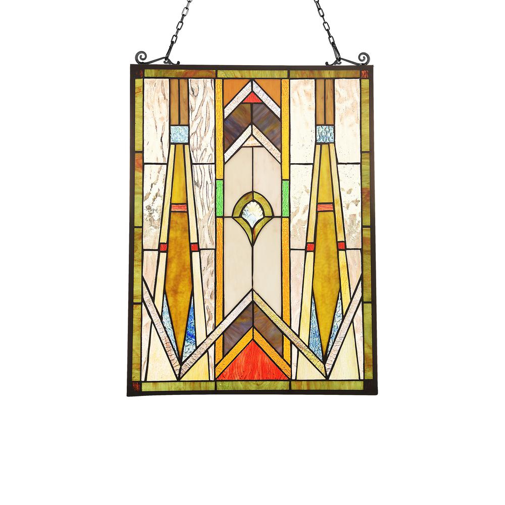 ROWAN Mission Tiffany-glass Window Panel 24" Tall. Picture 3