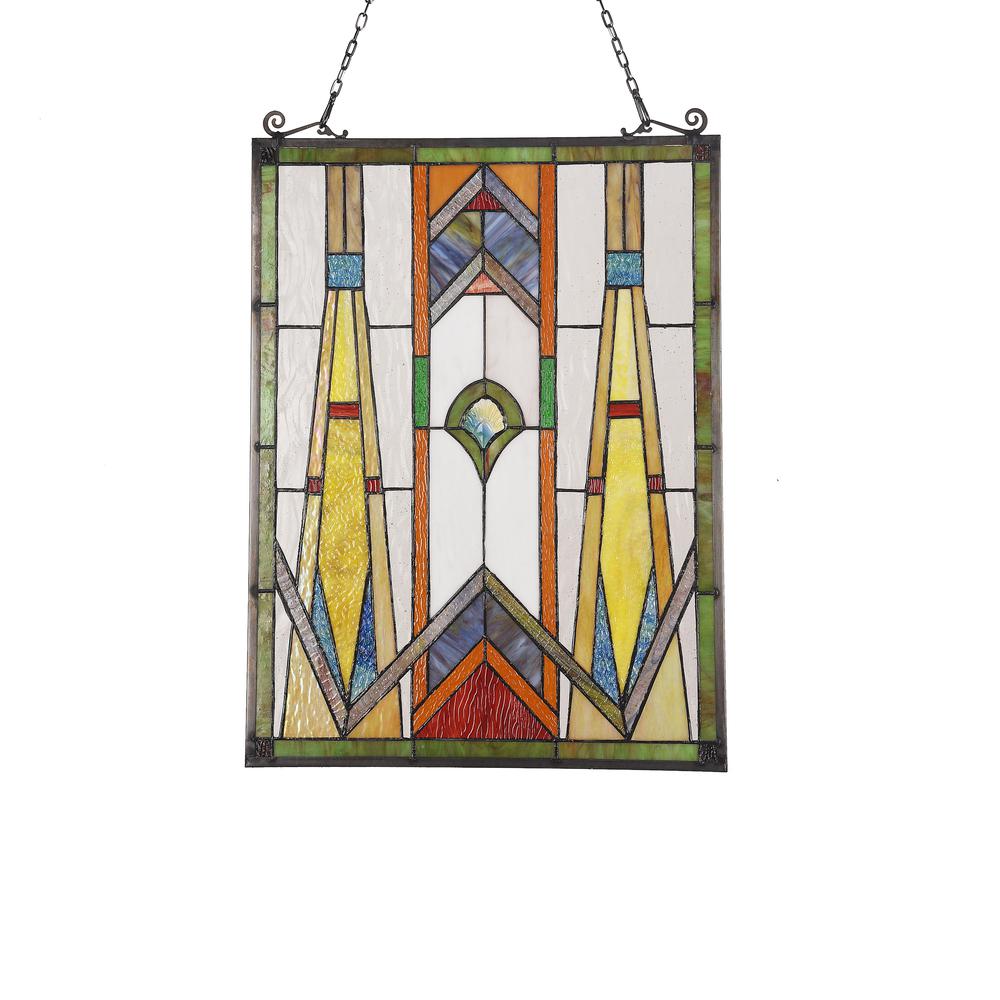 ROWAN Mission Tiffany-glass Window Panel 24" Tall. Picture 2