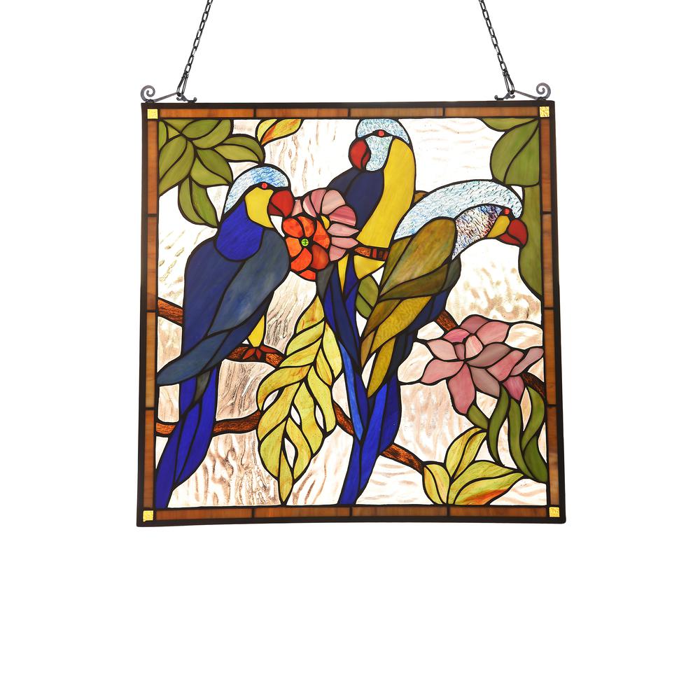 AVA Animal Tiffany-glass Window Panel 24" Tall. Picture 3