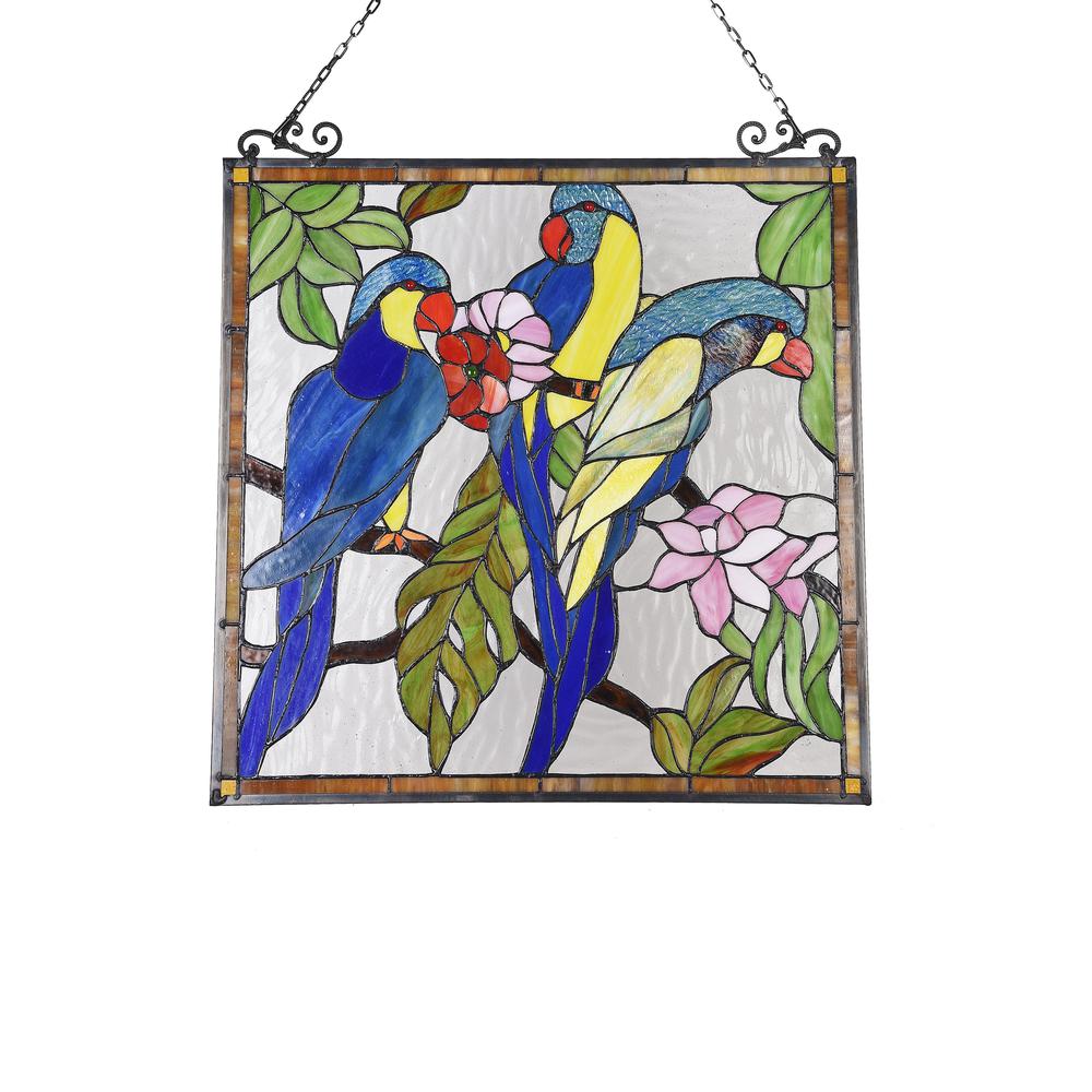 AVA Animal Tiffany-glass Window Panel 24" Tall. Picture 2