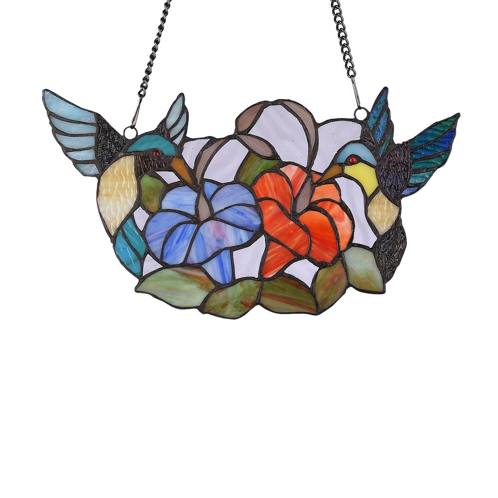 CHLOE Lighting NECTAR Tiffany-style Animal Design Window Panel 15" x 8". Picture 2
