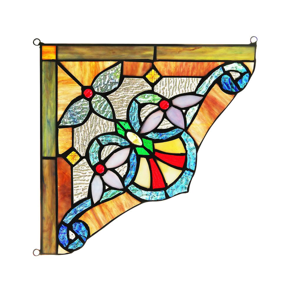 ANELISA Victorian Tiffany-glass Window Panel 10" Wide. Picture 5