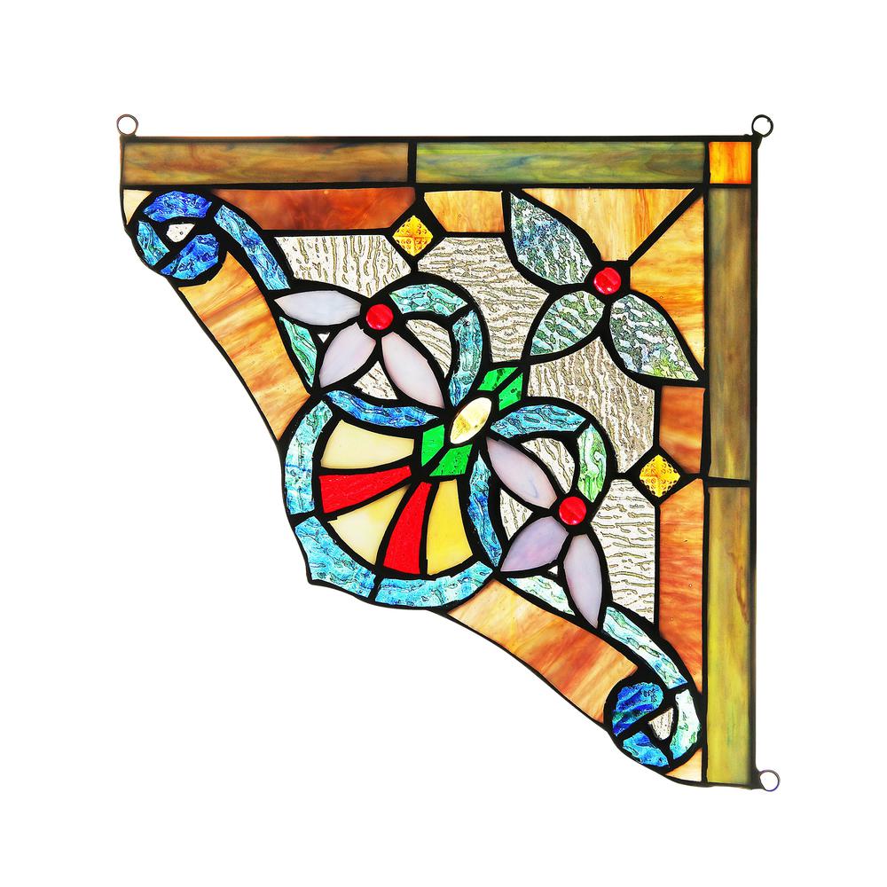 ANELISA Victorian Tiffany-glass Window Panel 10" Wide. Picture 4