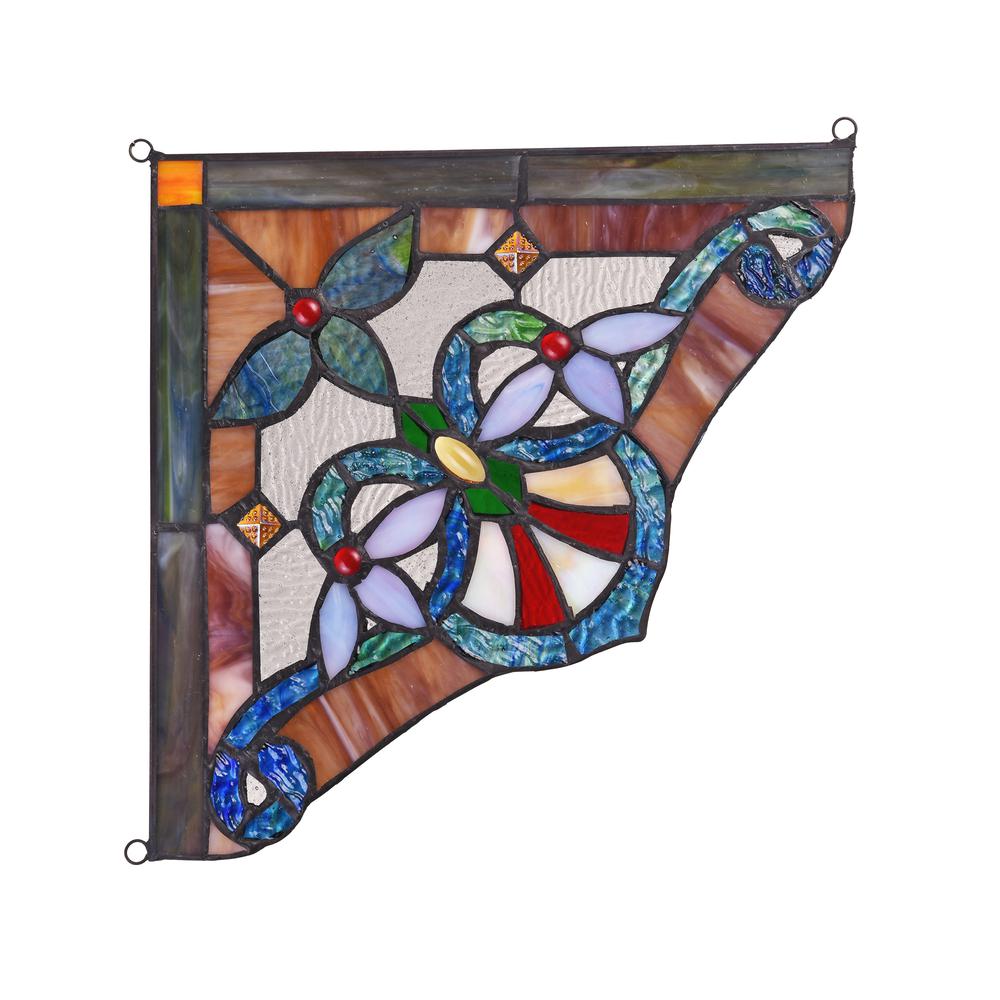 ANELISA Victorian Tiffany-glass Window Panel 10" Wide. Picture 3