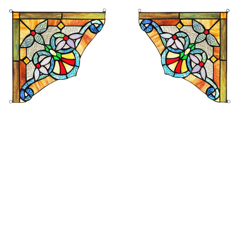 ANELISA Victorian Tiffany-glass Window Panel 10" Wide. Picture 2