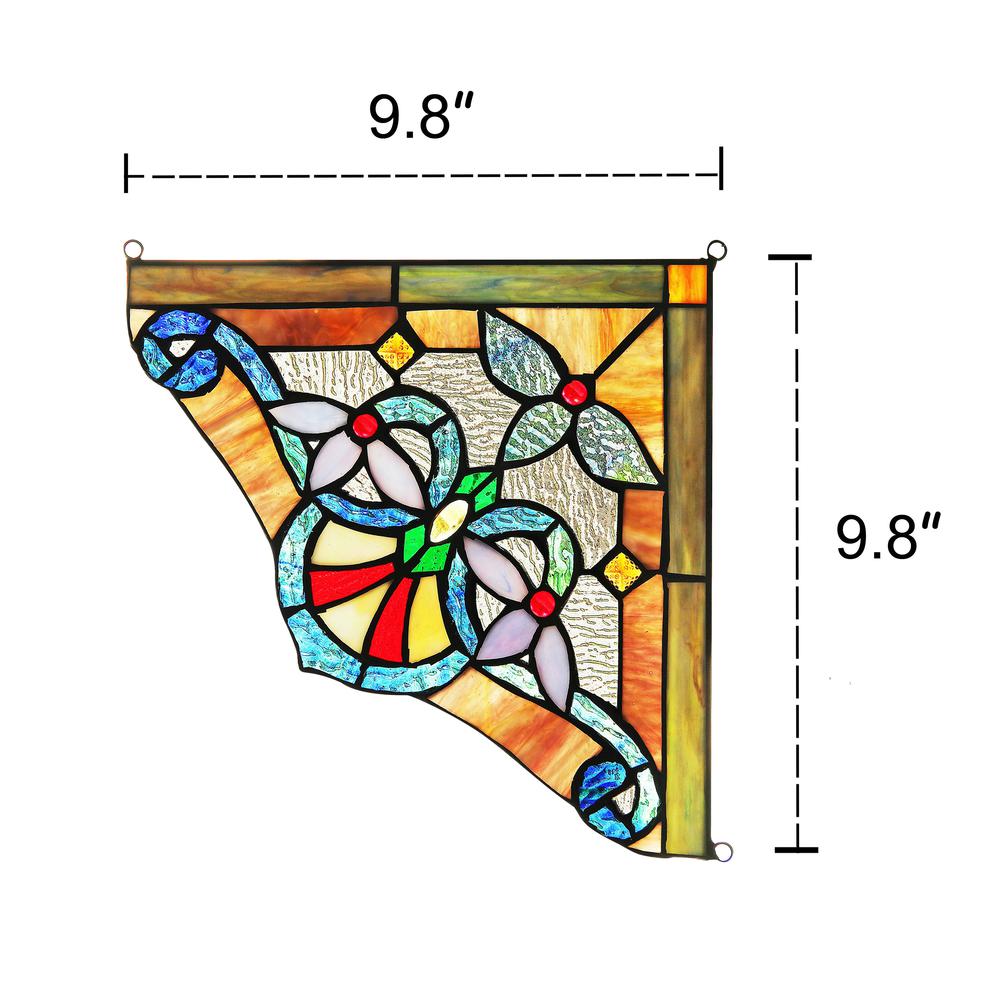 ANELISA Victorian Tiffany-glass Window Panel 10" Wide. Picture 1
