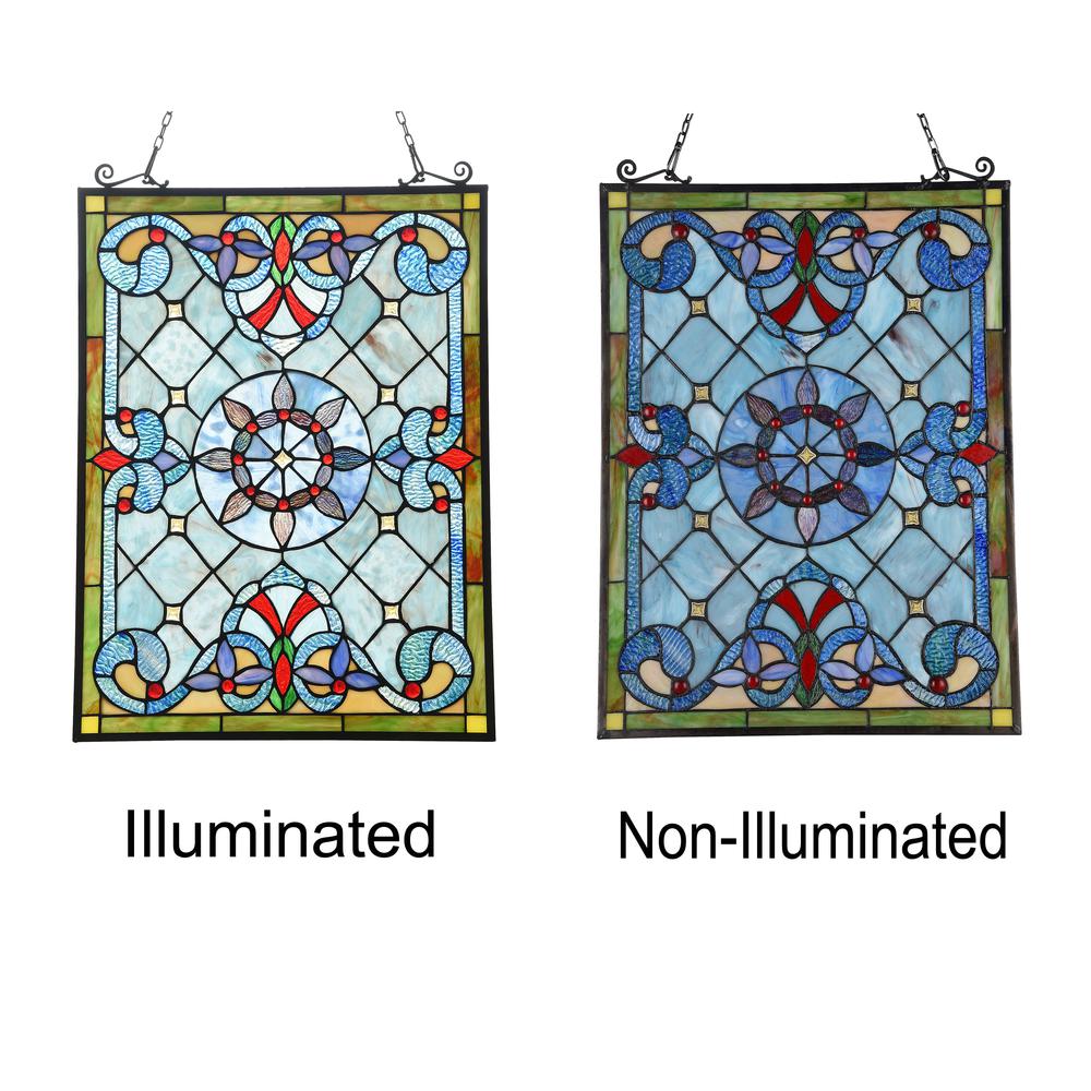 CHLOE Lighting ANELISA Tiffany-style Victorian Design Window Panel 18" x 25". Picture 3